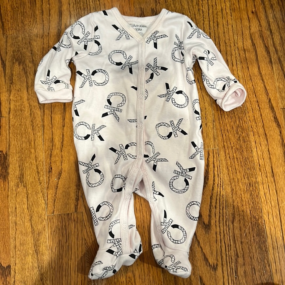 Calvin Klein light pink onesie 0-3 month